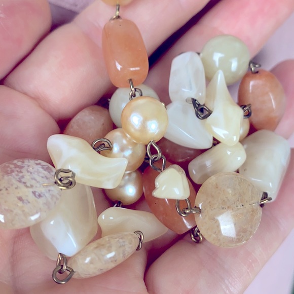 Boho Mixed Beads Chunky Bright Necklace 24" drop colorful - Picture 6 of 7